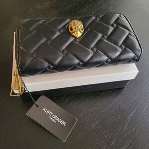 NIB Kurt Geiger London Black Quilted Wallet